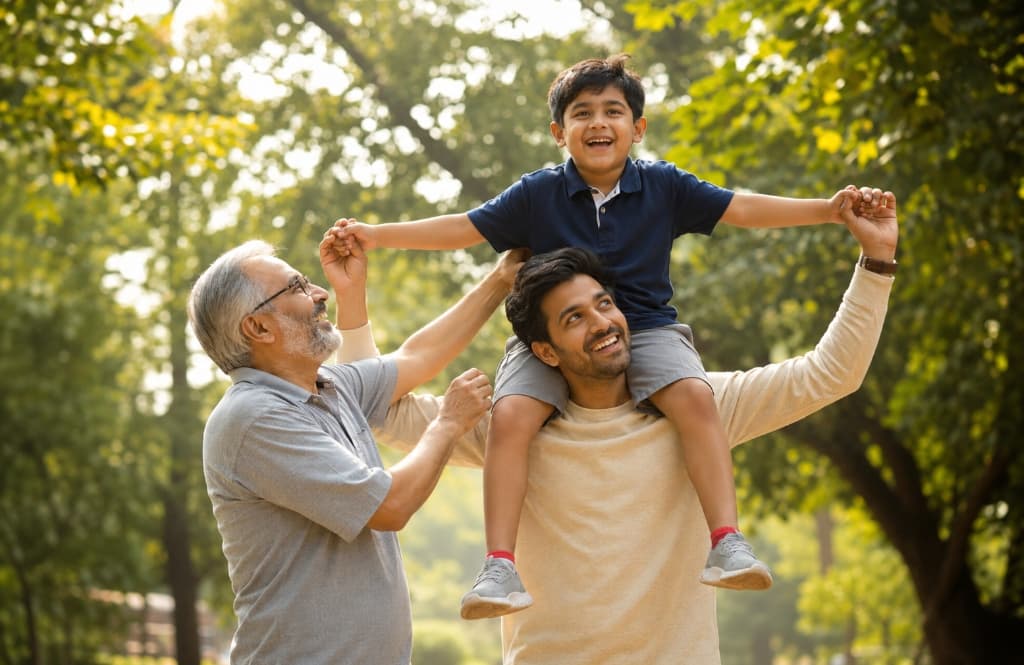 Family enjoying life